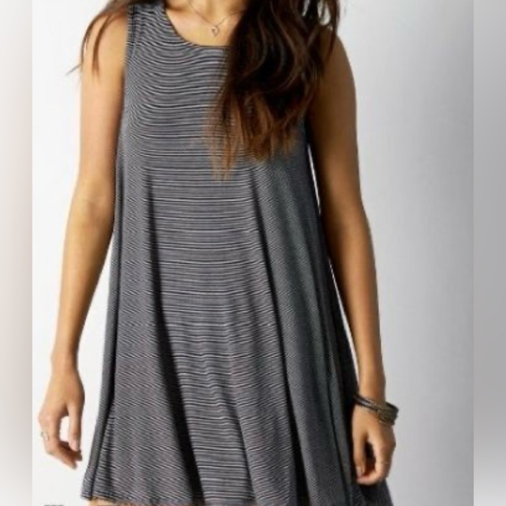 American Eagle Striped Swing Tank Dress with Keyhole Detail